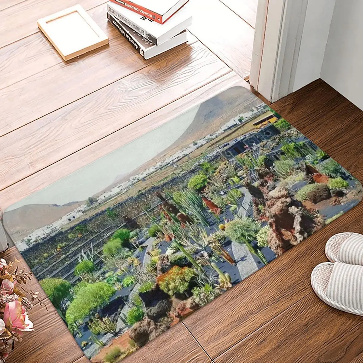 Cactus Garden Doormat Rug Carpet Mat Footpad Polyester Anti-slip Sand Scraping Front Room Corridor Kitchen Bedroom Balcony