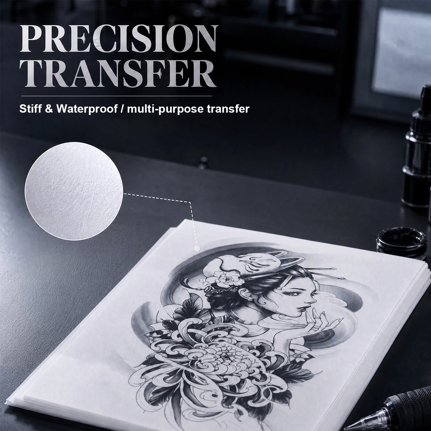 KVM Tattoo Tracing Paper A4 100 Sheets Waterproof Stencil Paper For Thermal Printer Hand Tracing Clear Lines Tattoo Studio