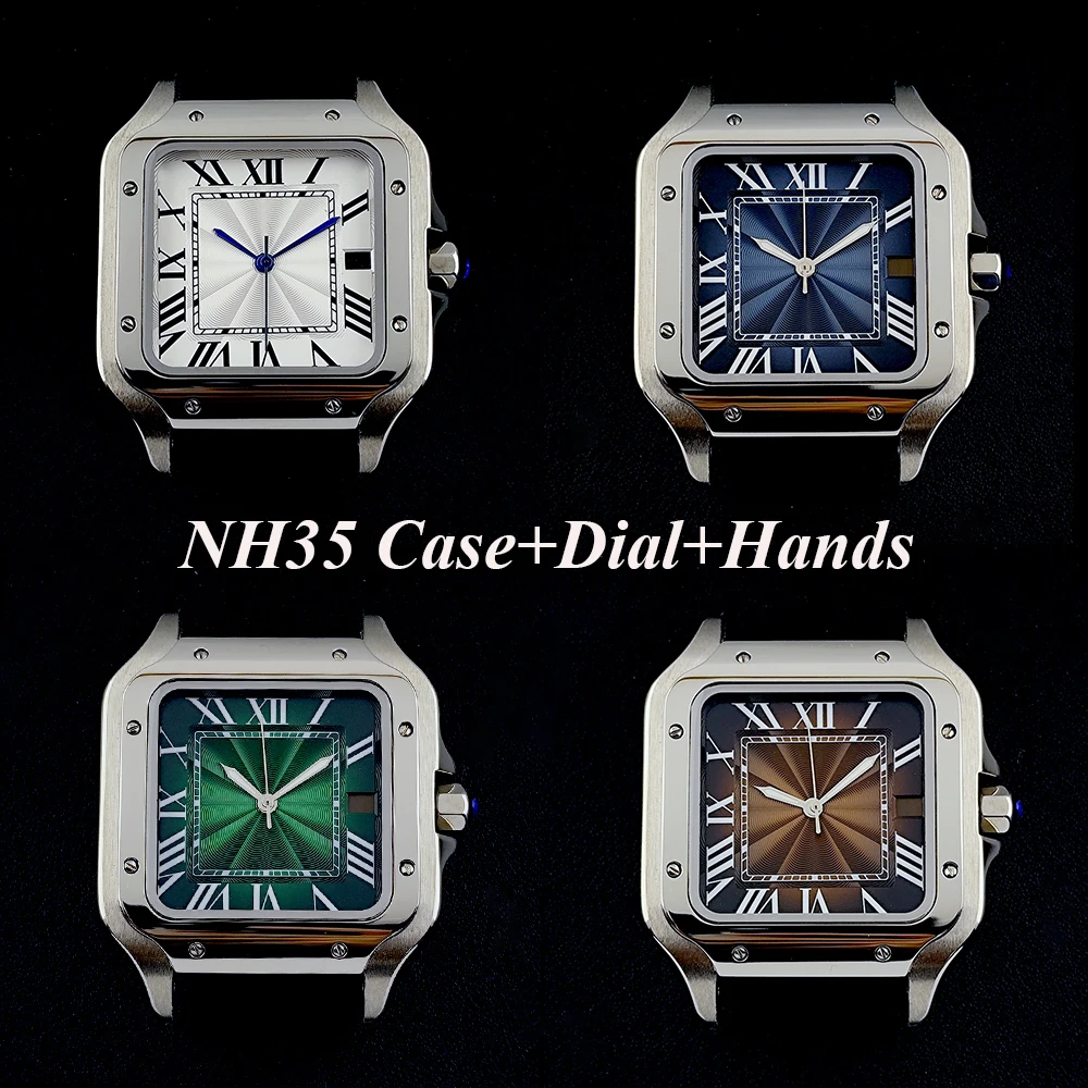 New NH35 case custom logo case high-quality men's automatic watch suitable for NH35 movement watch accessories