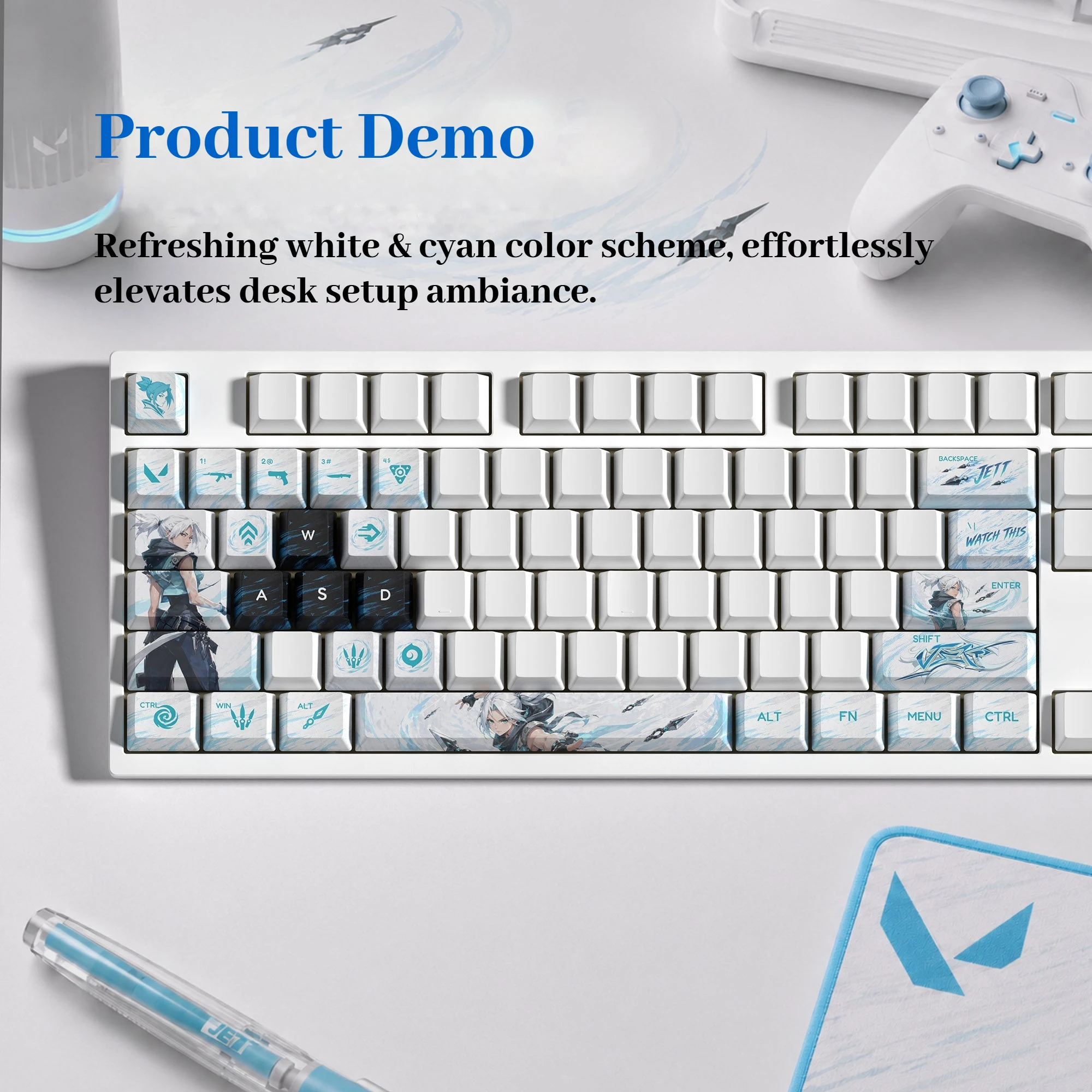 Valorant Keycaps 29 Keys Pbt Anime Game Theme Keycaps All Heroes Optional Heat Sublimation Cross Axis Mechanical Keyboard Keycap view 3