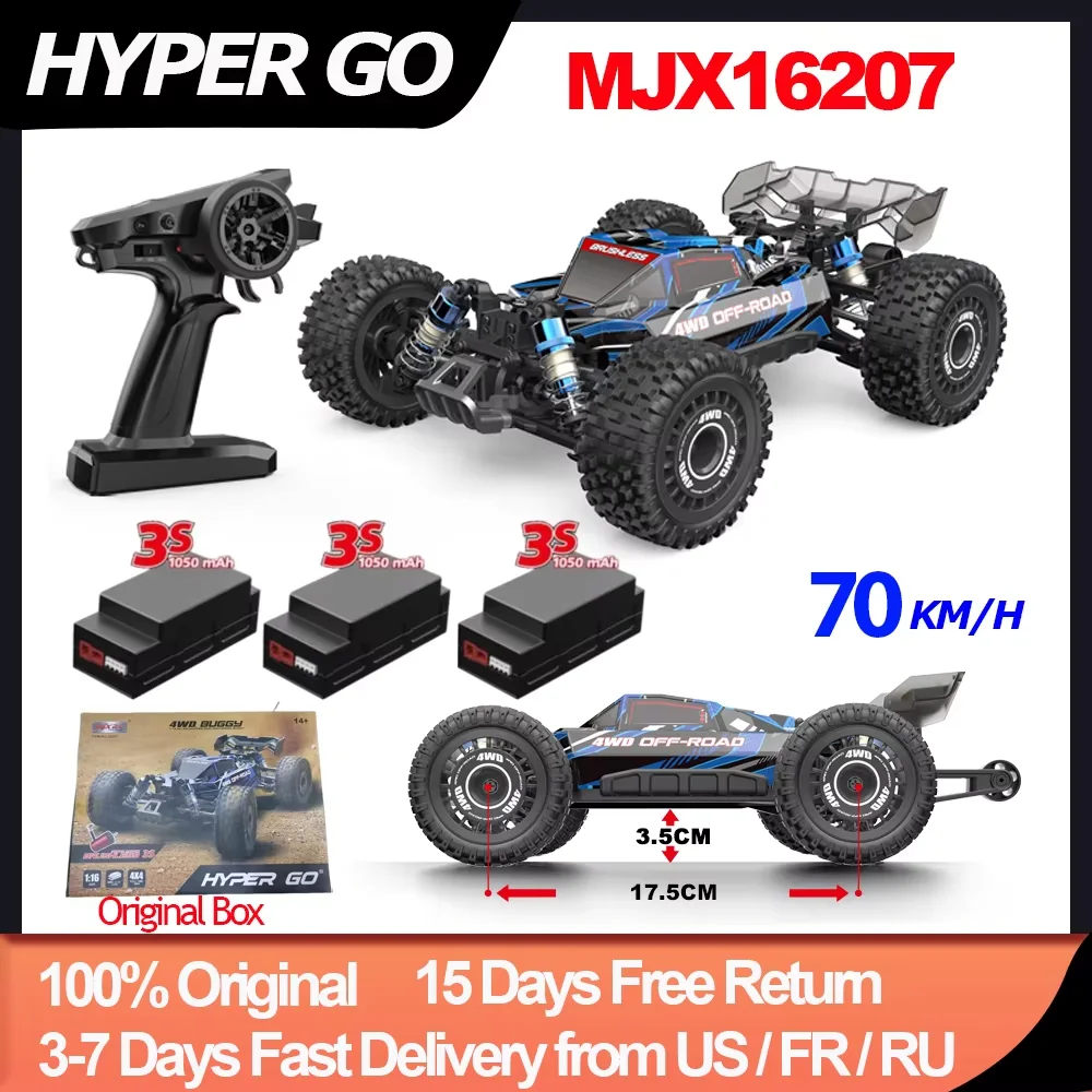 

MJX16207 16208 1/16 RC Car HYPER GO 70KM/h Brushless 2.4G 4WD Racing Car Off-Road High Speed Remote Control RC Truck Hobby Toys