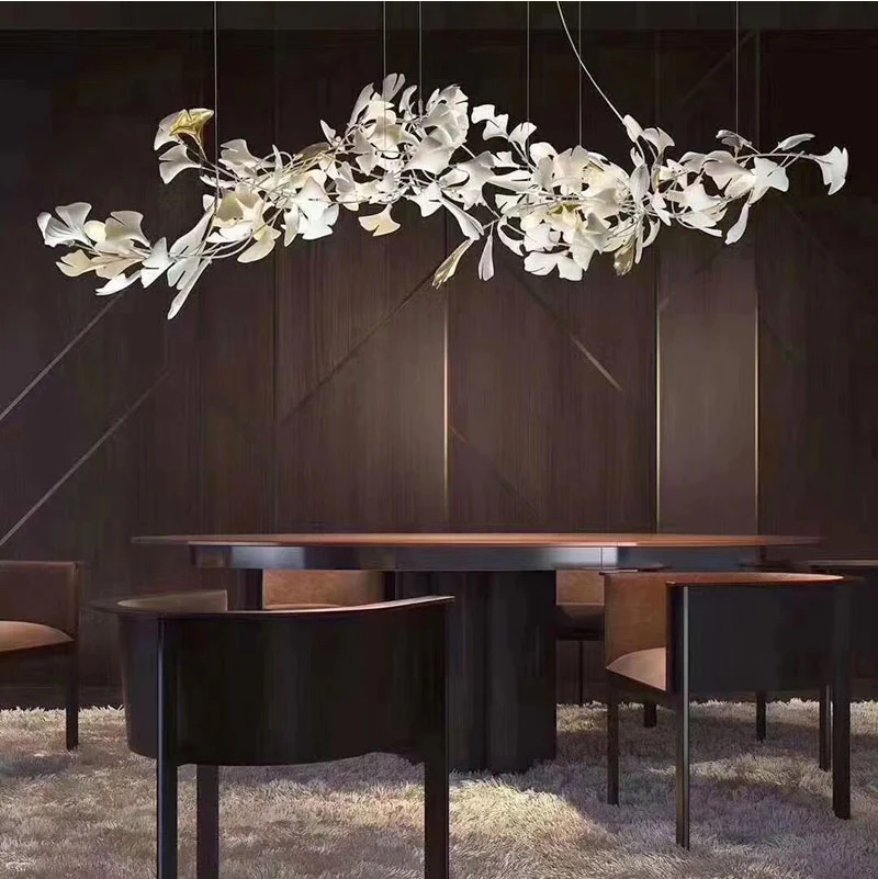 

Phube Modern Chandelier Light With Porcelain Leaves Tree Branches Hanging Lamp For Kitchen Island Gold Hanging Light Fixtures