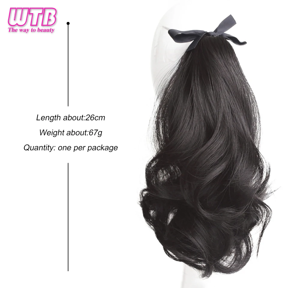 WTB Synthetic Wig Ponytail Female Pear Flower Roll Fluffy Strap Type Low Ponytail Natural Fluffy Short Ponytail Wig Braid