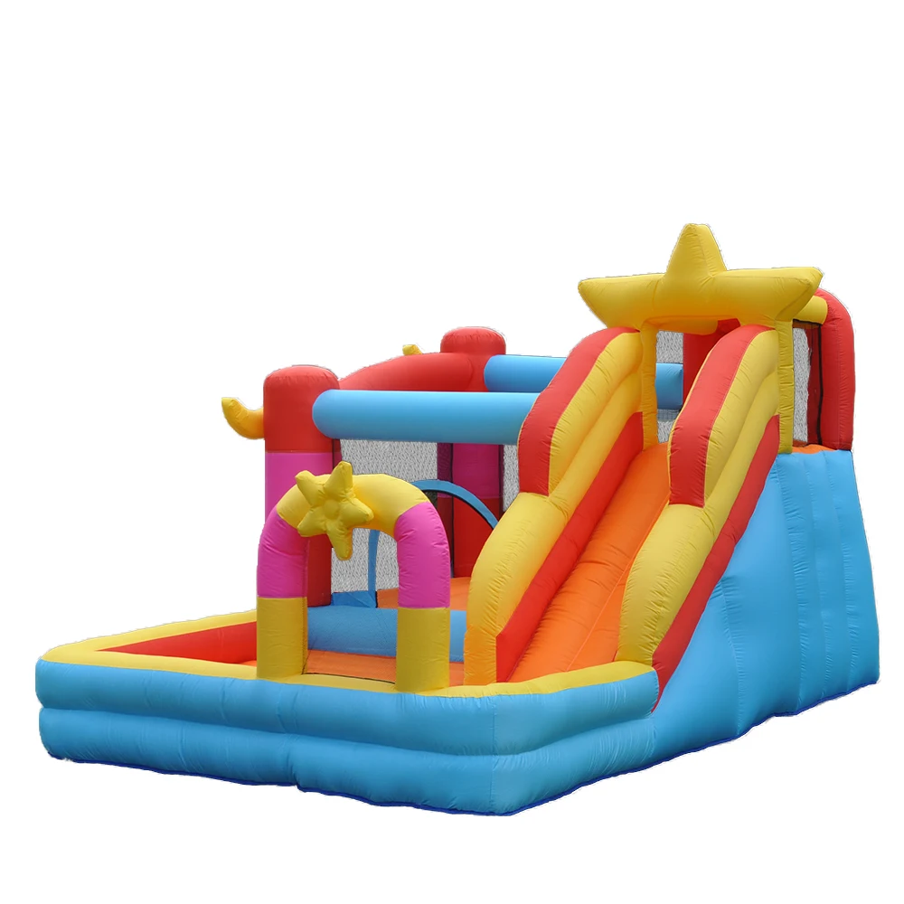 

Double-layer inflatable children's commercial slide star jumping hopscotch house bouncing rock climbing bouncy castle