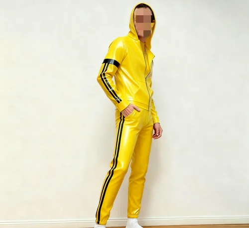 100%Latex  Rubber Catsuit Bodysuit fashion Cosplay Halloween, costume party, Suit uniform Tracksuit top and trousers