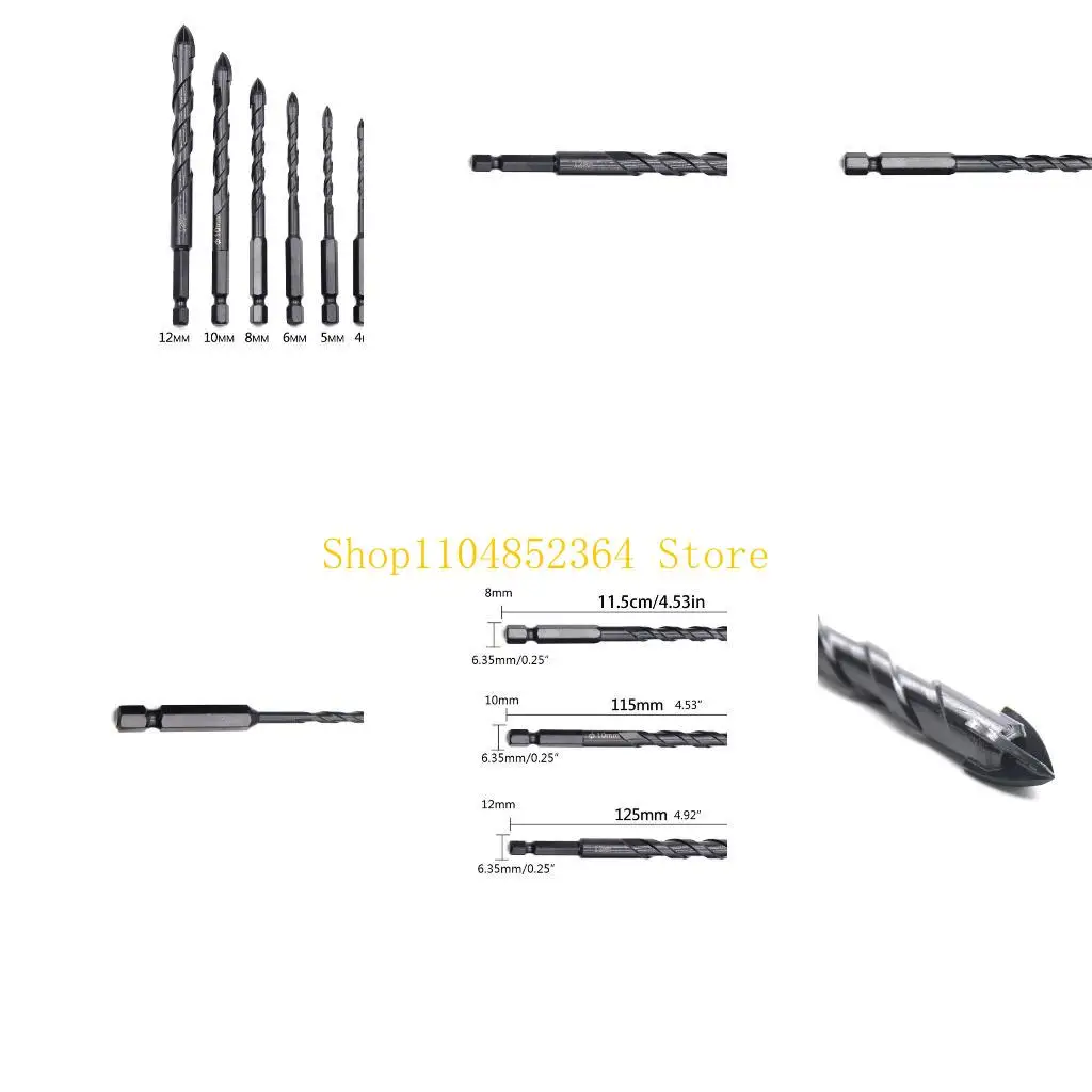 

652f Практично для перекрестной шестнадцатеричной плитки бит 3/4/5/6/8/10/12 мм для треугольного битового отверстия o