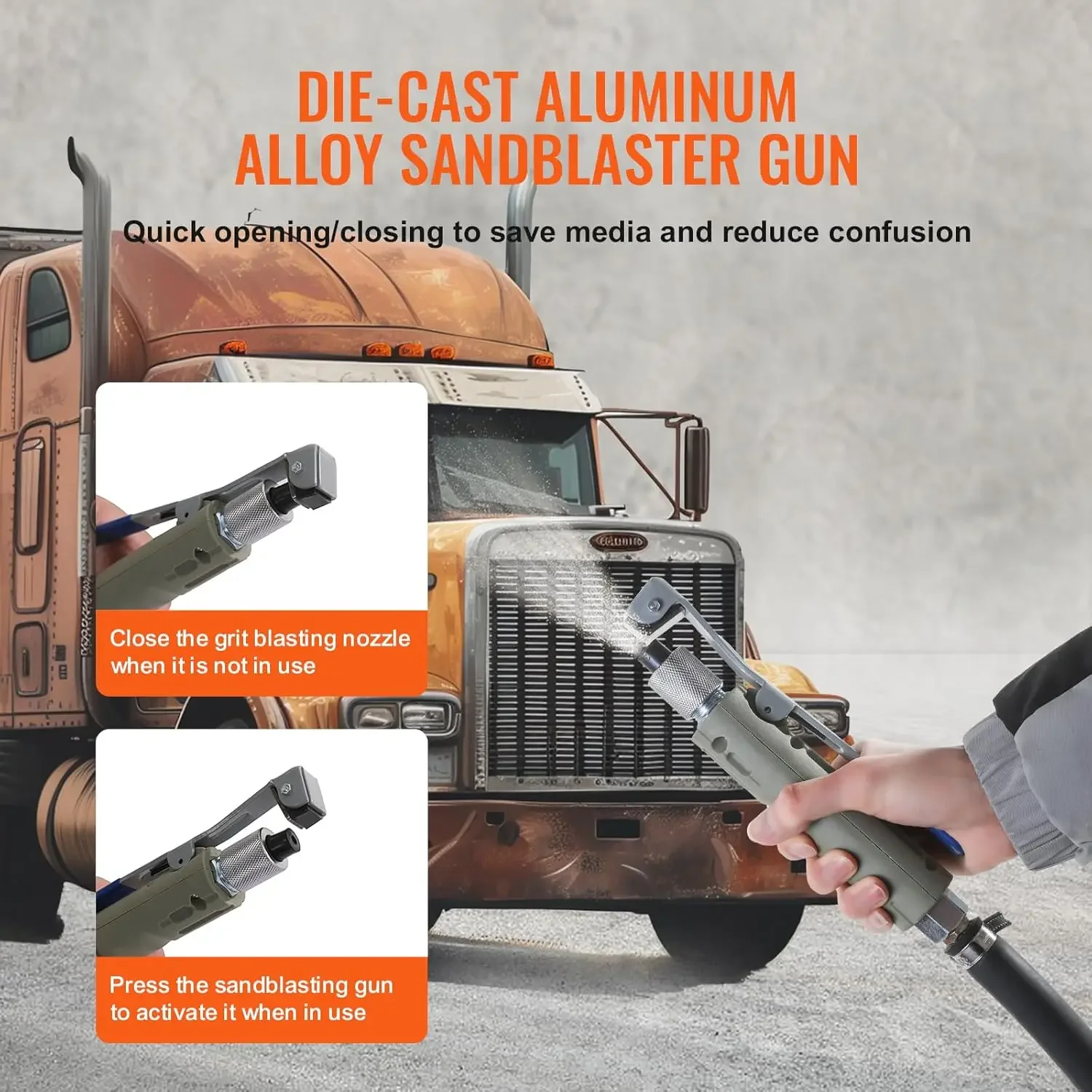 5 Gallon Sand Blaster, 60-110 PSI High Pressure Sandblaster, Portable Abrasive Blasting Tank