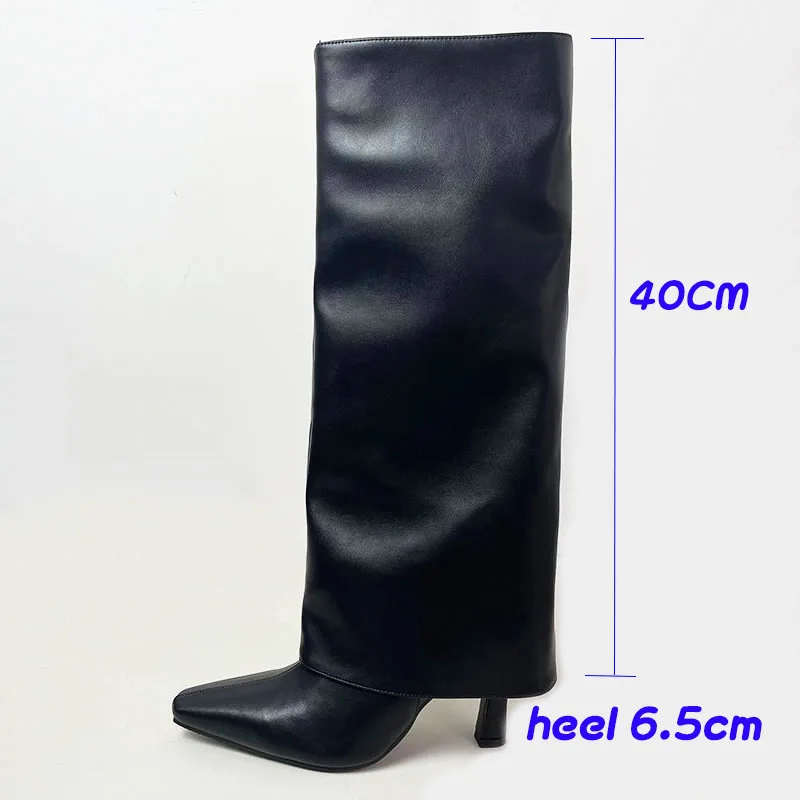 New Shoes Ladies Modern Knee High Heels Boots Designer Fashion Slip On Long Women Western Boots Female Pumps Footwear