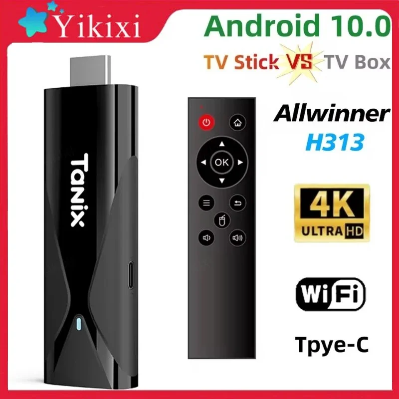 TX8 TV Stick 2.4G Wifi HDR Allwinner H313 HD 4K 2GB 16GB USB Set Top Box Super Mini Portable Video Movice TV Stick Media Playe