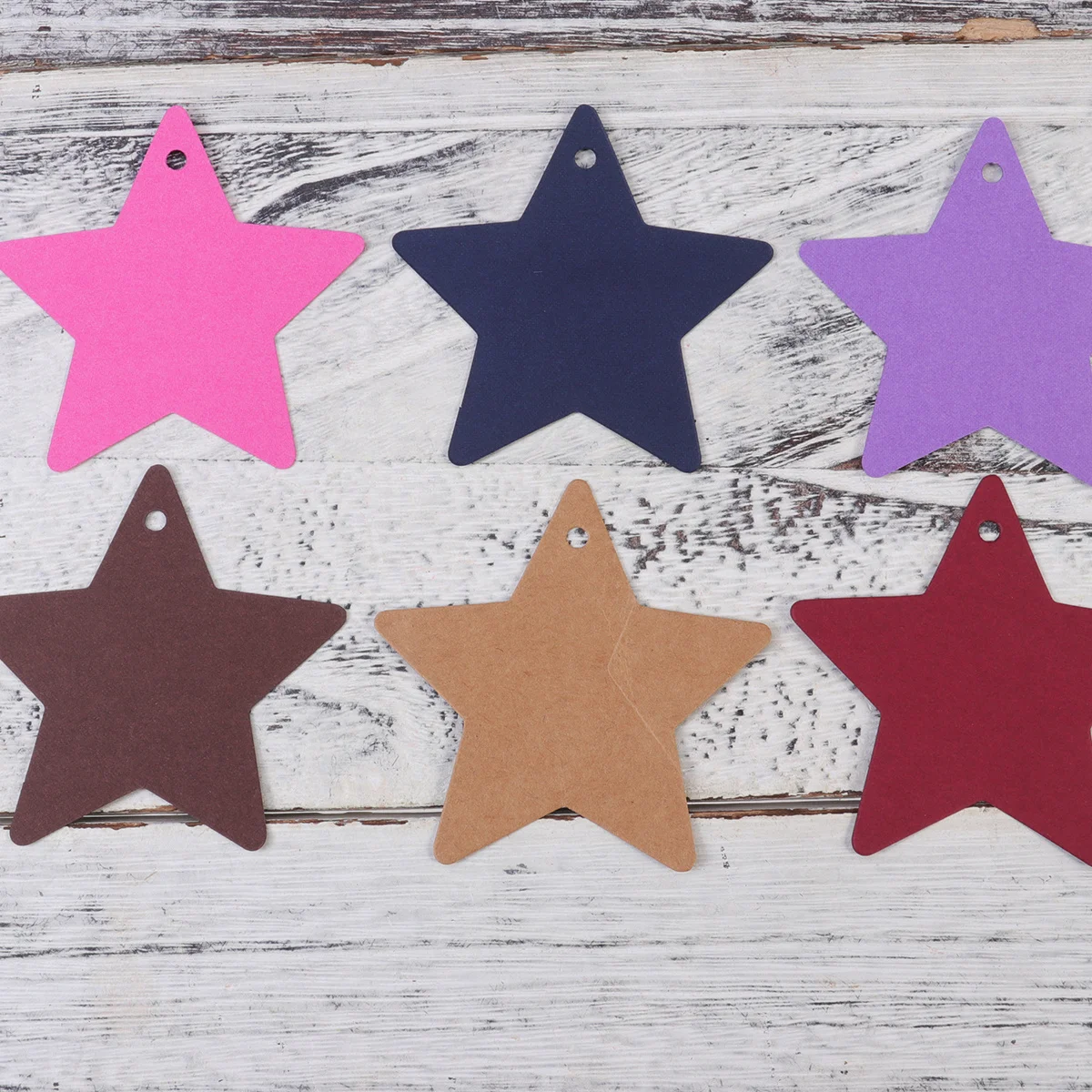 

200Pcs Colored Star Shape Paper Tags Gift Labels with Hemp Rope for Christmas Crafts Scrapbooking Paper Tag