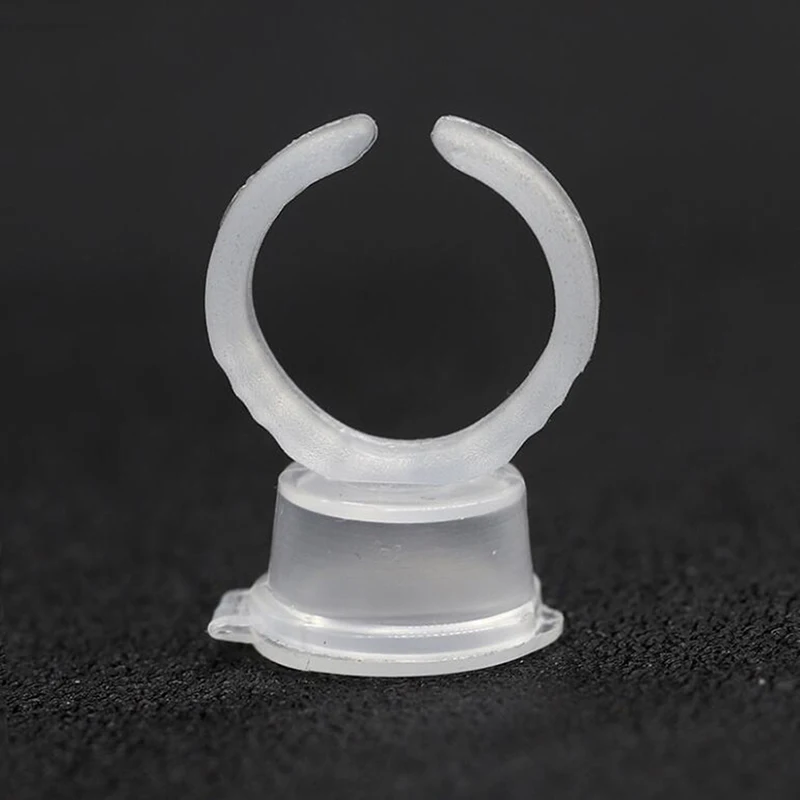 50 Teile/los Kunststoff Microblading Tattoo Tinte Ring Tassen mit Abdeckung Cap für Permanent Make-Up Augenbraue Kleber Halter Container Werkzeuge