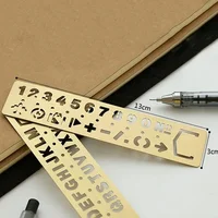 Metal Craft Stencils Hollow Out Straight Ruler Number Letter Pattern Bookmark Cute Stationery Painting Drawing Measuring Tool JL 6