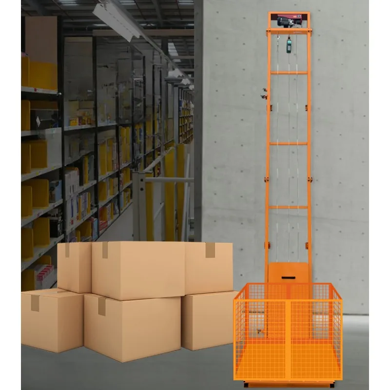 Simple anti-fall small elevator warehouse factory electric lifting platform household unloading hoist