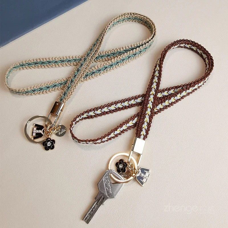 

Long Neck Anti Loss Hanging Rope Woven Yarn Hanging Rope Men's and Women's Metal Buckle Pendant Hanging Chain Simple NeckLanyard