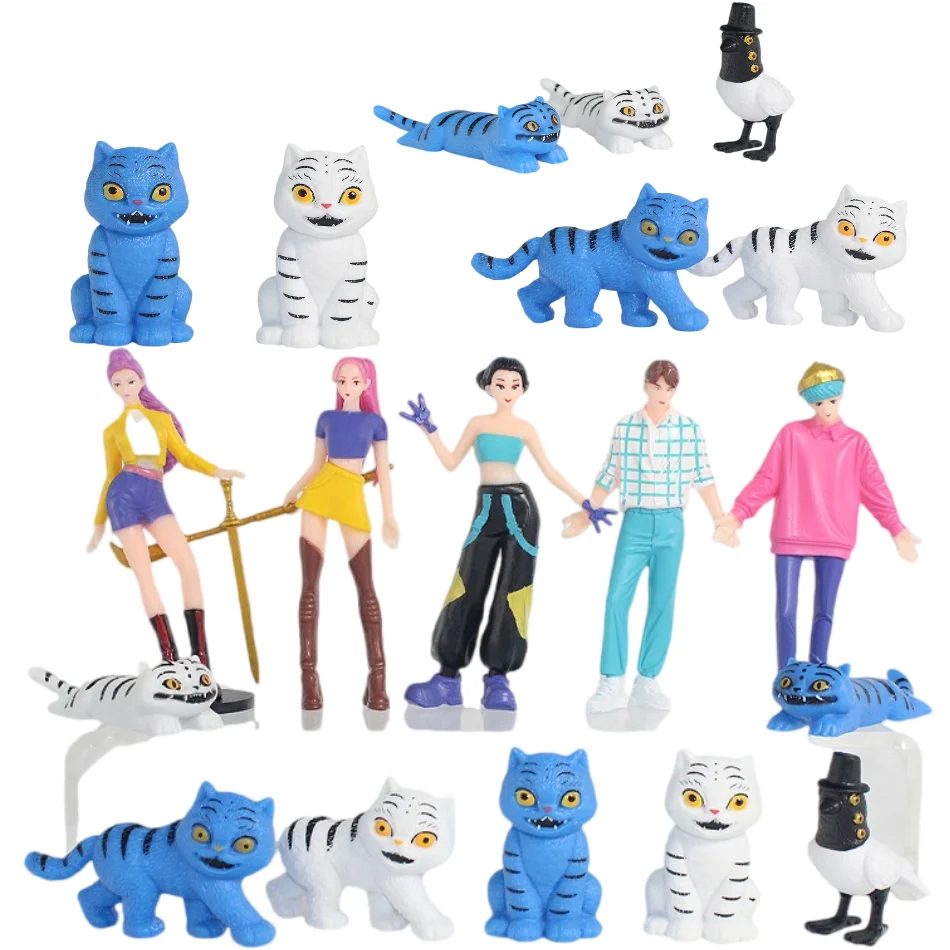 2025 Kpop شيطان الصيادين أنيمي الشكل اللعب لطيف بولي كلوريد الفينيل المنقولة المفاصل عمل نموذج لجسم دمى الاطفال عيد ميلاد الديكور لعبة الهدايا