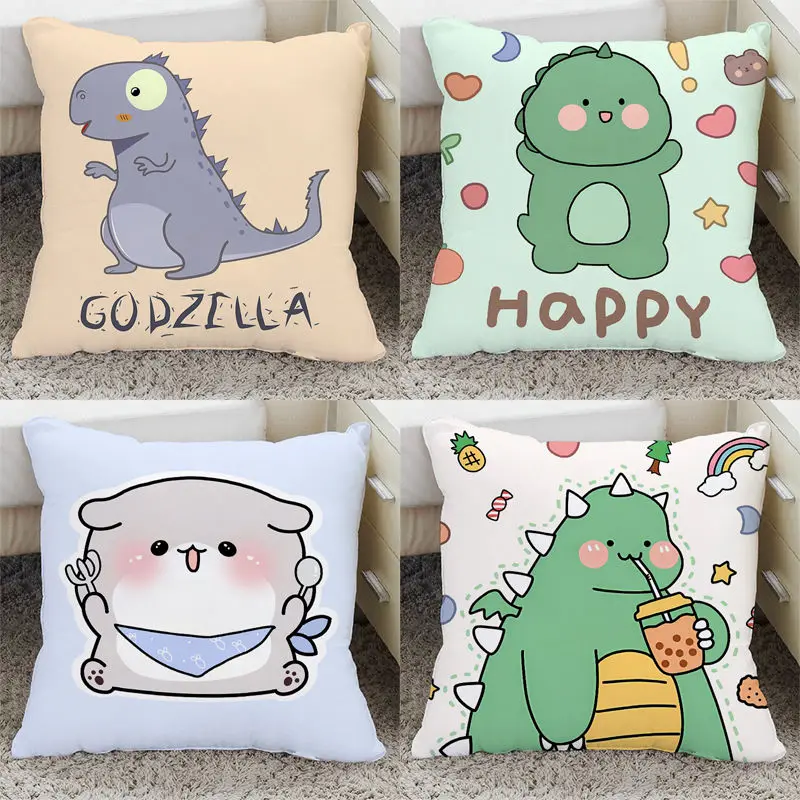 Funny Dino Pillow Case Cartoon Dinosaur Pillowcases for Pillows Boy Girl Kid Room Aesthetics Pillow Covers Decorative Home Decor