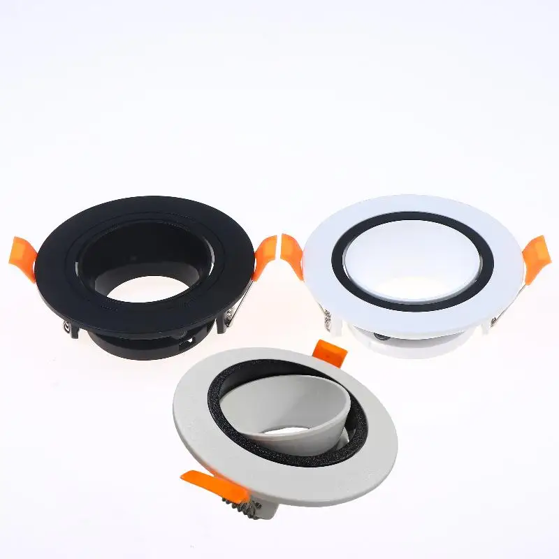 【NEW】1Pcs White Black Round Light Kit Gu10 Base Lamp Holder Adjustable Ceiling Spotlight Shell Accessories