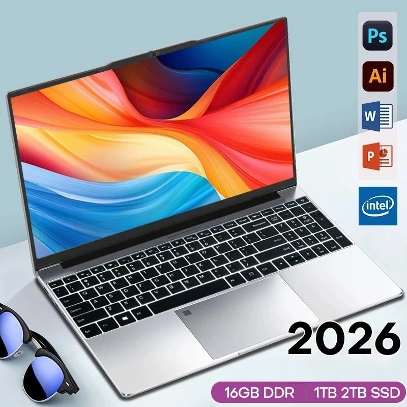 Ultra Slim 14.1Inch Laptop Intel Core N95 32GB 2TB Windows 11 Pro Gaming Computer PC Gamer office Notebook 1920*1080 HD