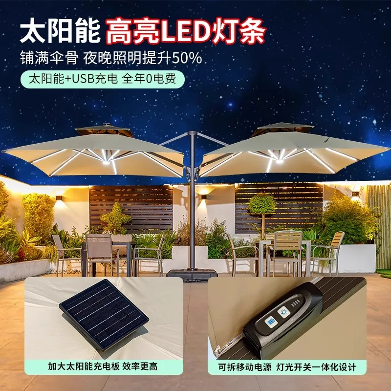

Outdoor Parasol Gemini Umbrella Large Outdoor Roman Courtyard Villa Garden Sun Stall Guard Pavilion U