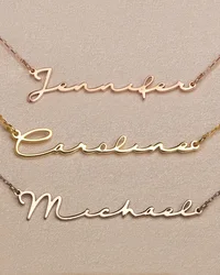 Customized Fashion Stainless Steel Name Necklace Personalized Letter Gold Color Choker Necklace Pendant Nameplate Gift