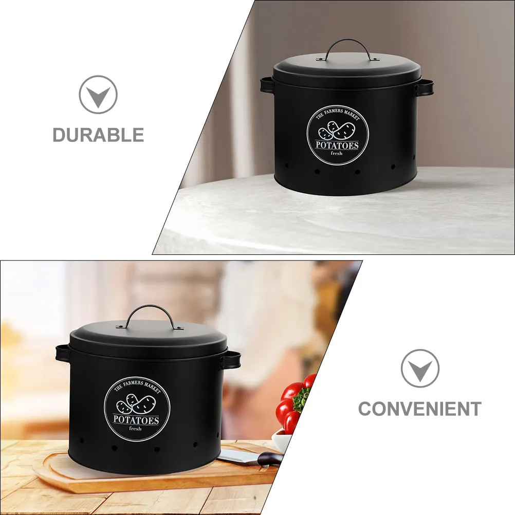 

3 Pcs Vegetable Storage Bucket Safe Onion Garlic Potato Container Kitchen Restaurant Sealed Airtight Food