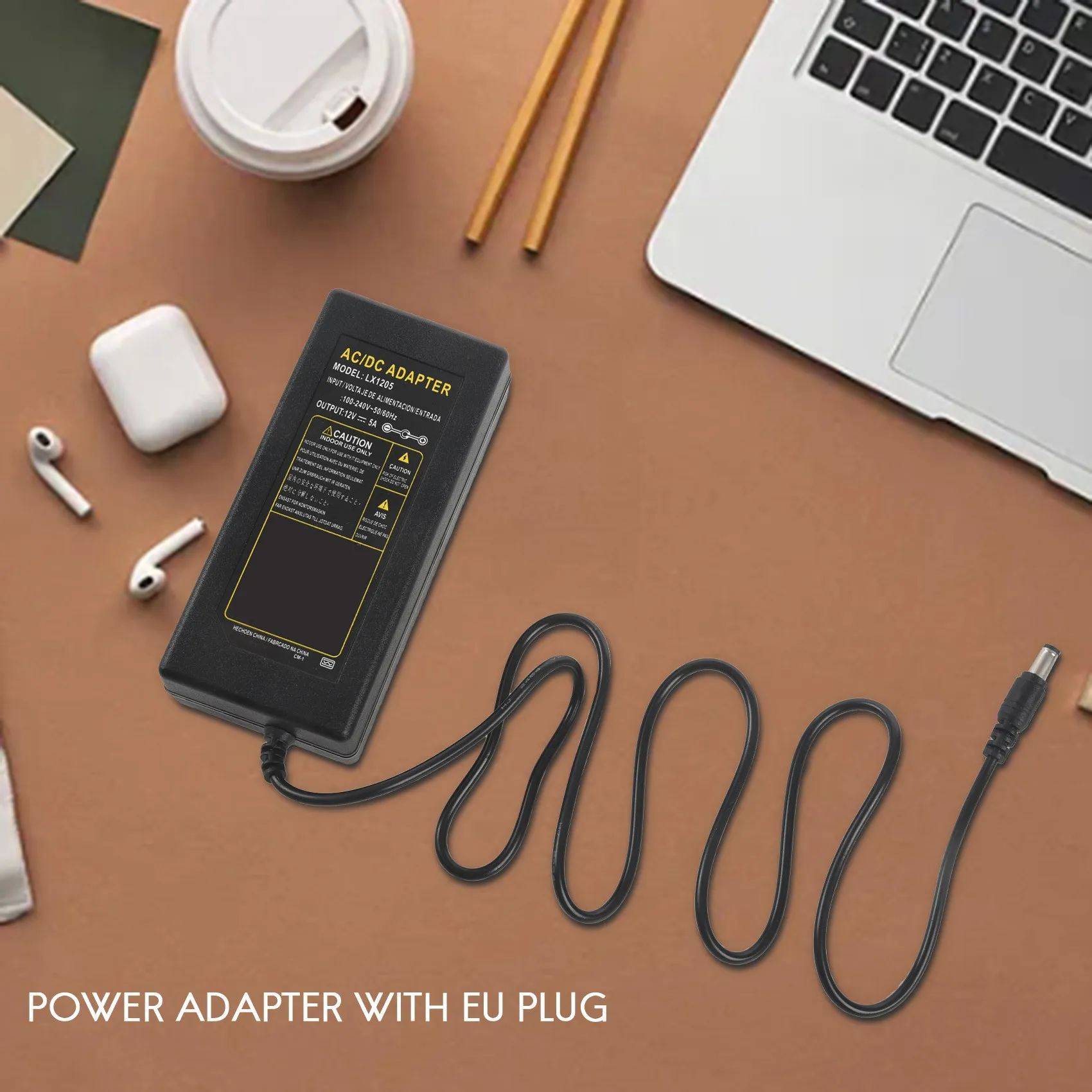 Praktyczny zasilacz 12V 5A 60W do listwy oświetleniowej LED RGB SMD 3528 5050