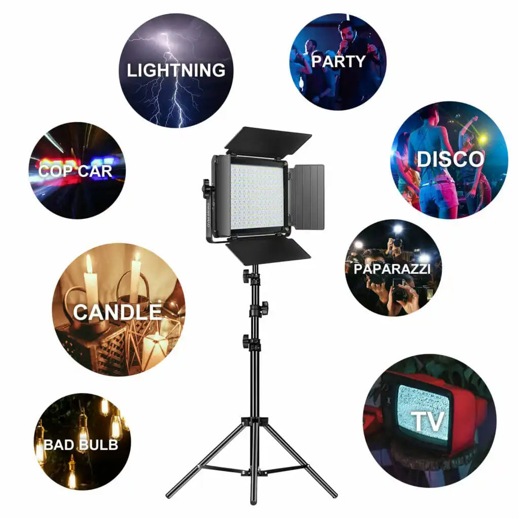 GVM RGB LED Video Light Kit Dimmable Photography Lighting with APP Control 680RS 50W 3 Packs Led Panel Light for YouTube