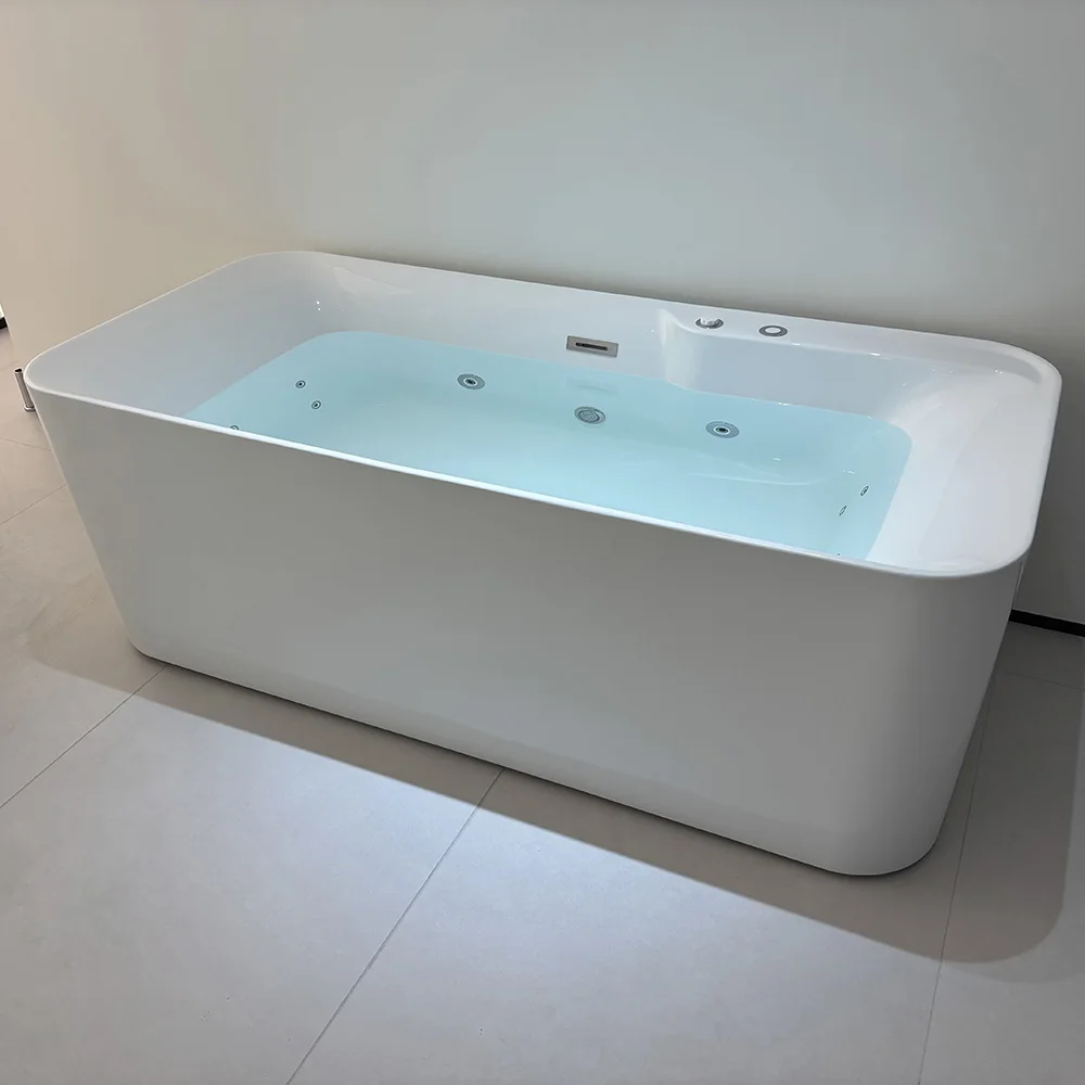 

Technical Design CE CUPC Certificates Rectangular Hydro Massage Tub Freestanding Massage Bathtub Whirlpools