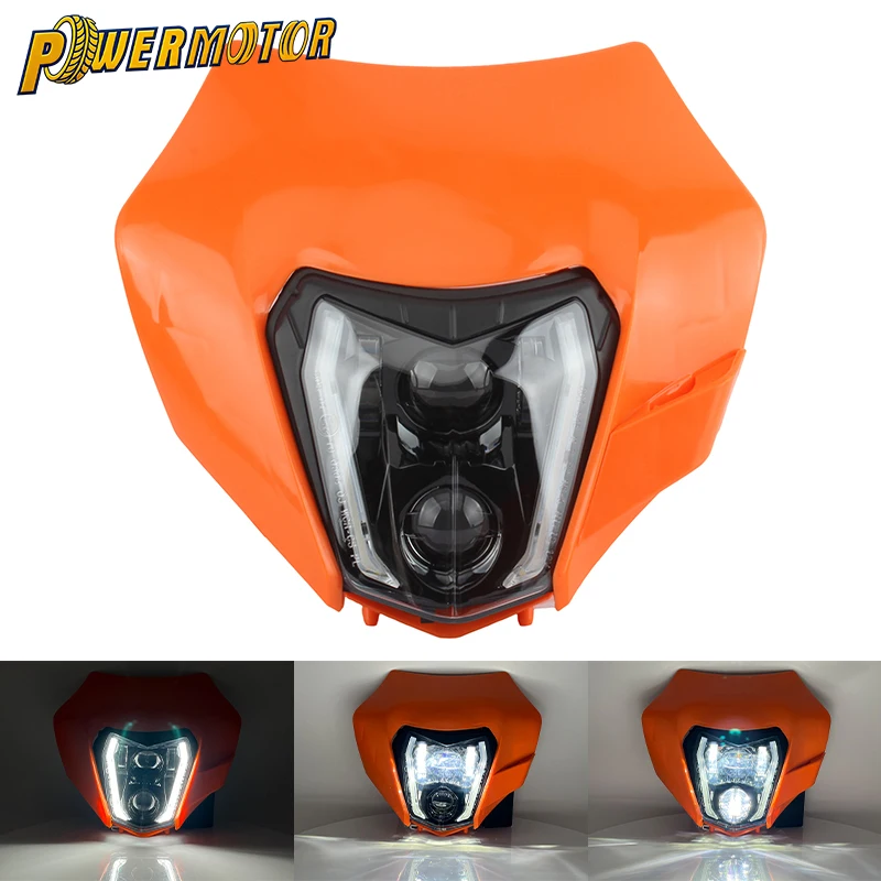 

Motorcycle E24 LED Headlight Head Light High Low Beam DRL For KTM EXC EXCF XCW 300 350 450 500 690 Enduro FC FE TC TE 125-450