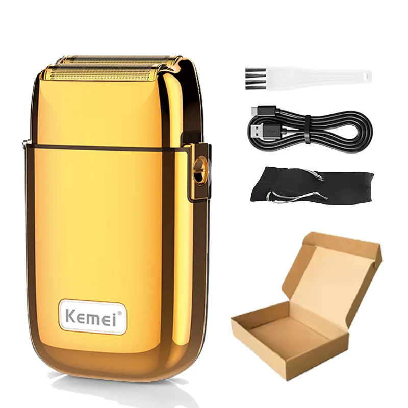 Kemei Tx1 Oplaadbare metalen behuizing Elektrisch scheerapparaat voor mannen Haar Baard Elektrisch scheerapparaat Kaal hoofd Scheren Machine Kapper Gereedschap