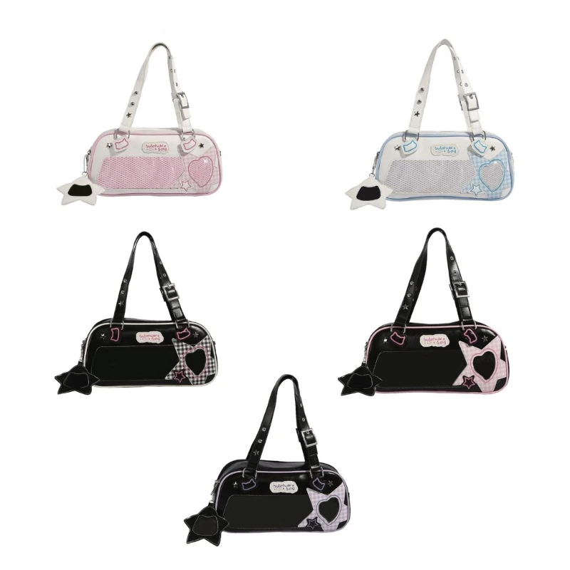 

Студенческая школьная сумка, женская сумка Itabag Harajuku, сумка подмышки, большая вместительная сумка на плечо, прозрачная с с