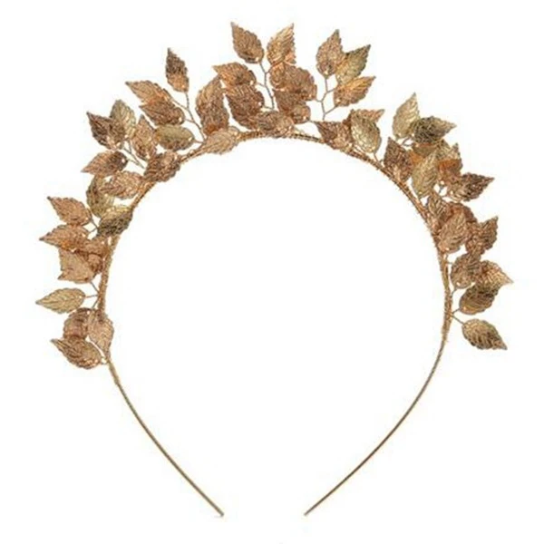 Fashion Leaf Flower Hoop Crown Gold Silver Headband Bridal Headdress Wedding Bridal Hair Accessories Gold