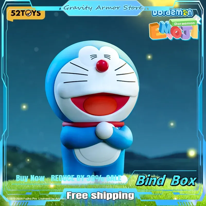 

52toys Trendy Blind Box Toys Doraemon Emoji Series Action Figure Collectible Toy Desktop Decoration Festival Gift For Birthday
