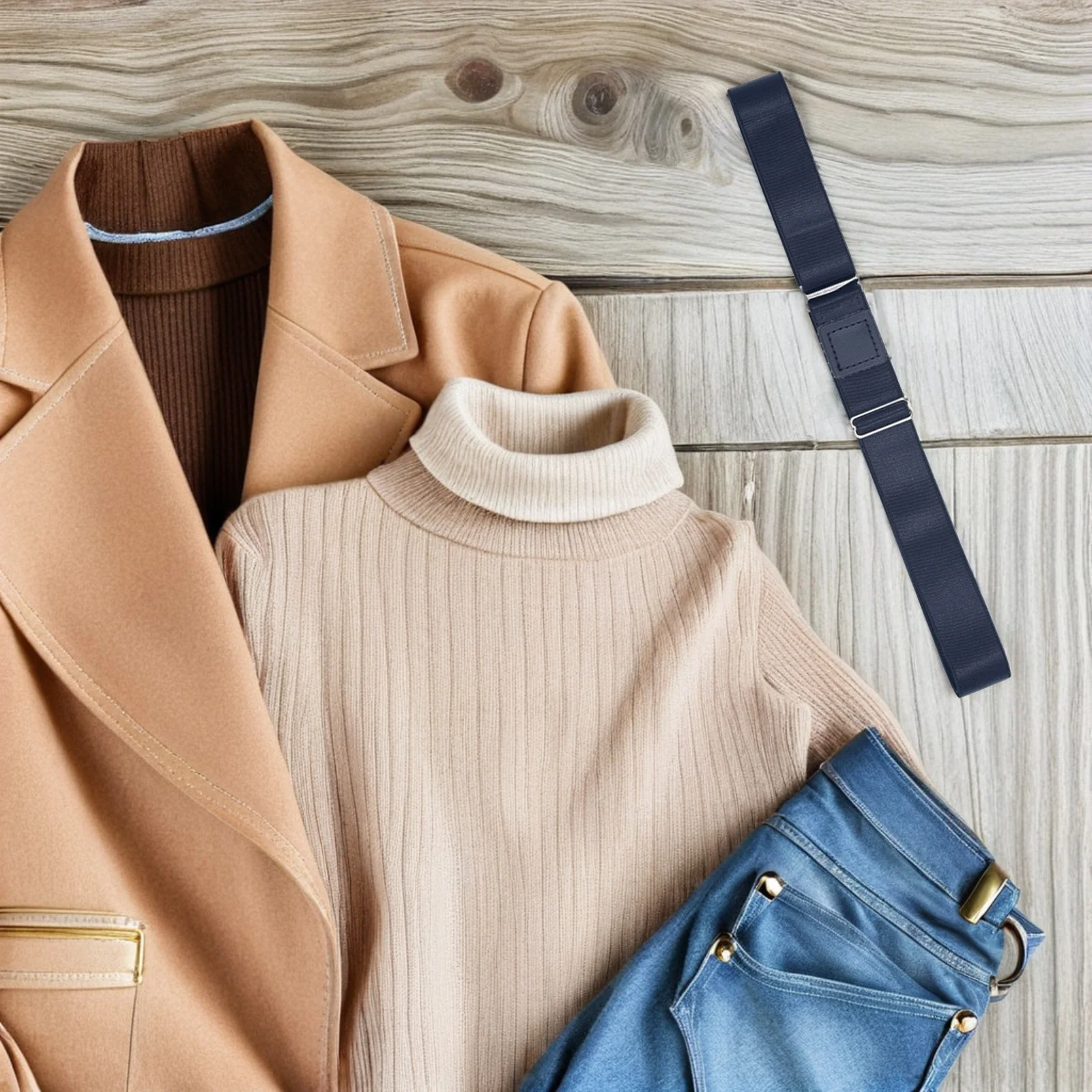 

Shirt Belt Stay Adjustable Shirt Lock Undergarment Belt 2.5cm Black Elastic Durable Strong Clip Anti-Slip for Men Women