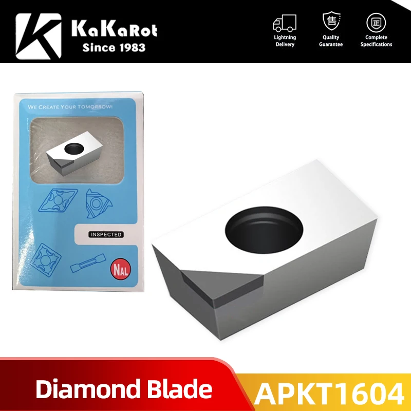 KaKarot APKT1604 Diamond Milling Cutter Insert APMT APKT 1604 PCD Aluminum Alloy End Mill Tool CNC Carbide CBN Turning Lathe CBN