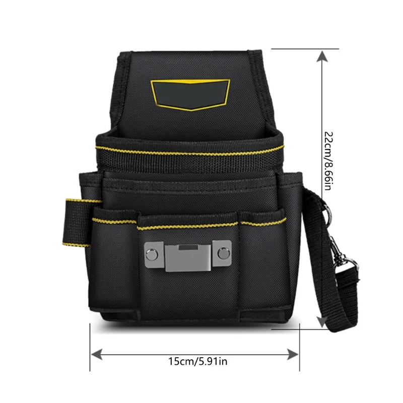 ipiip Pratica borsa per attrezzi da elettricista con 18 tasche per lavori riparazione, cintura per attrezzi da falegname