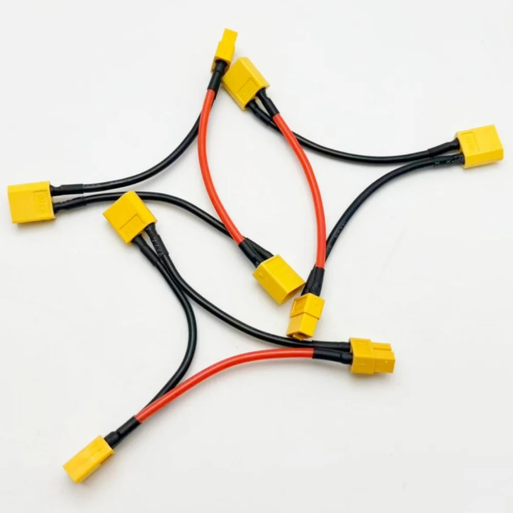 XT60-Serie Verbindungskabel 1 Buchse auf 2 Stecker / 1 Stecker auf 2 Buchsen 14AWG 10CM XT60-Steckeradapter für RC Lipo Akku Verbindungskabel