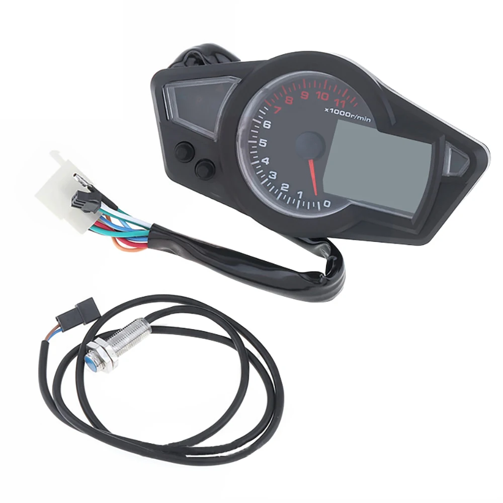 LCD Digital Motorcycle Speedometer Odometer 11000rpm Moto Dashboard Meter Speed Gauge Universal For Harley Touring Road King