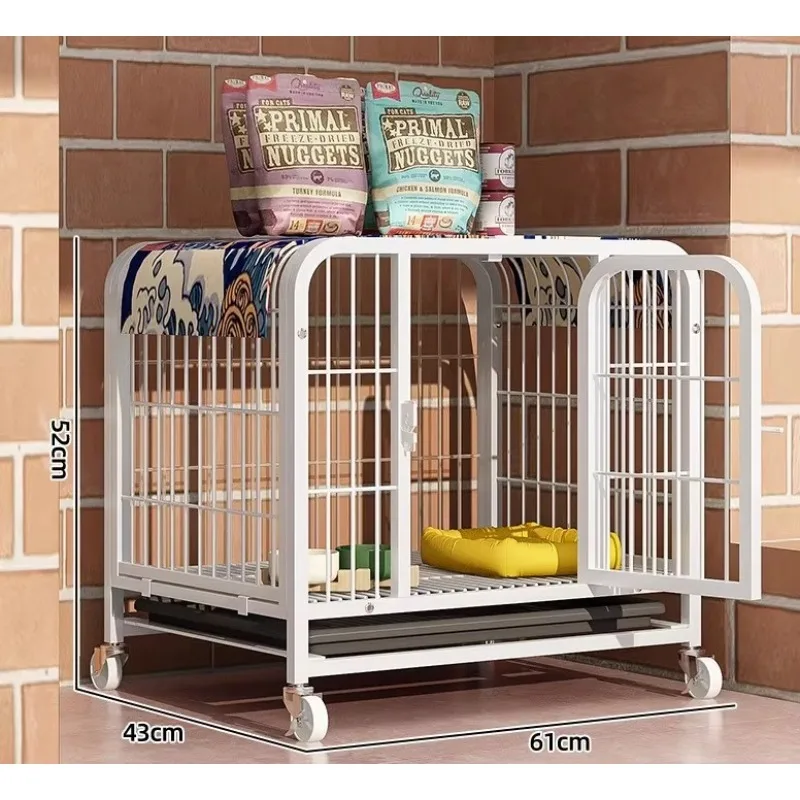 

Heavy Duty Dog Cage Metal Kennel and Crate for Large Dogs,Easy to Assemble Pet Playpen with Four Wheels