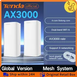 WiFi 6 Mesh System AX3000 Router bezprzewodowy Tenda MX12 2-pak siatki Router wi-fi do 5000 stóp kwadratowych. Przedłużacz zasięgu wi-fi siatka WIFI6