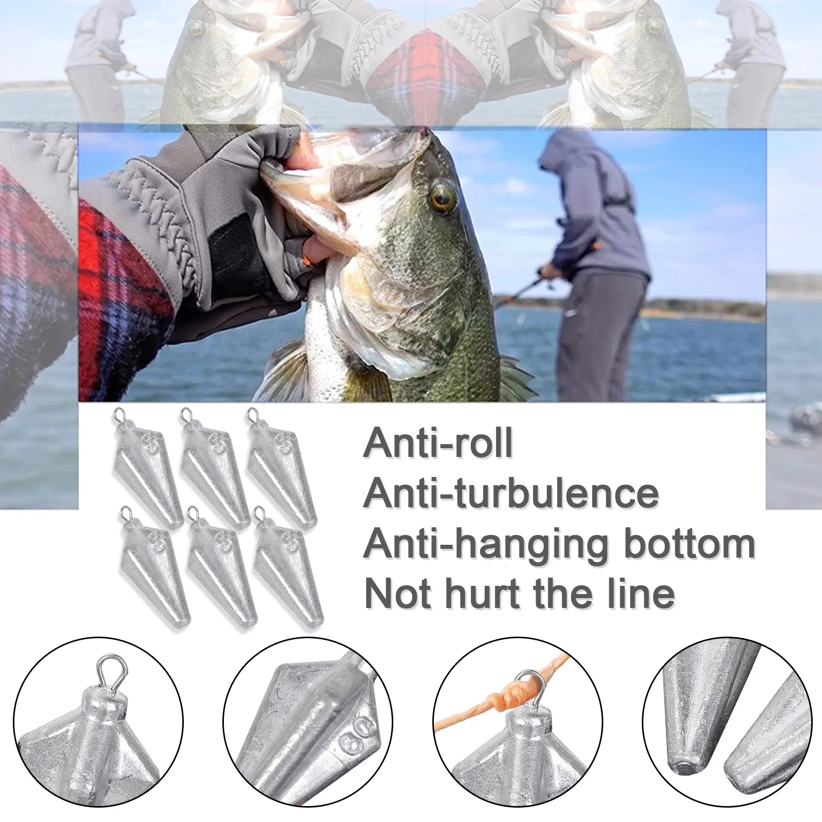 Fishing Weights Set Diamond Big Heavy Quadrangle Lead Sinkers Flipping 40/50/60/80/100/120g Pyramid Drop Shot for Sea Fishing