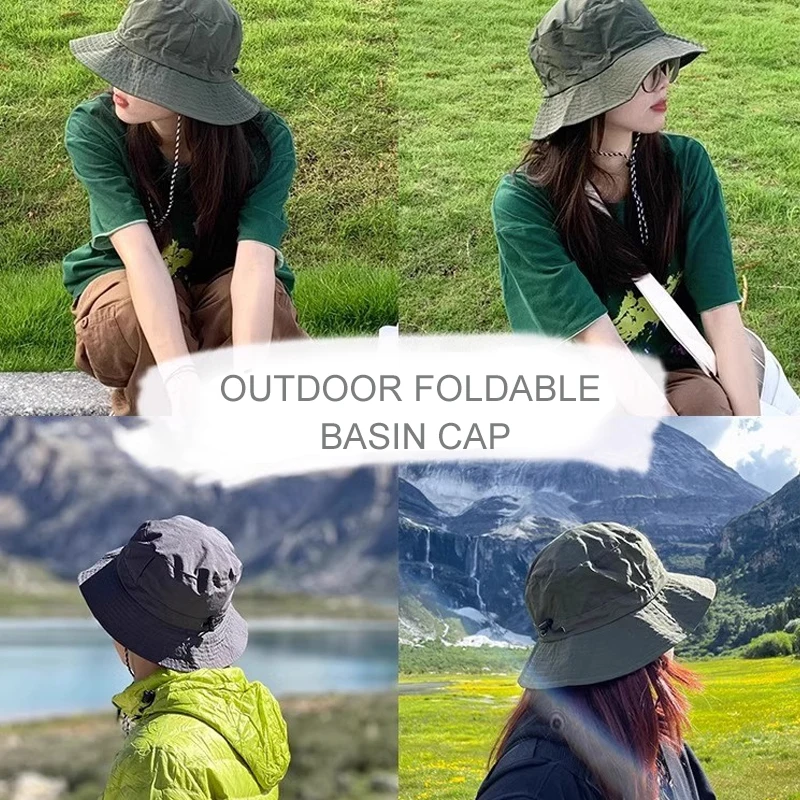 New Fishing Cap Men Women Quick-Drying Folding Fishing Cap Outdoor Bucket Hat Camping Hat Windproof Trekking Hat Beach Hat