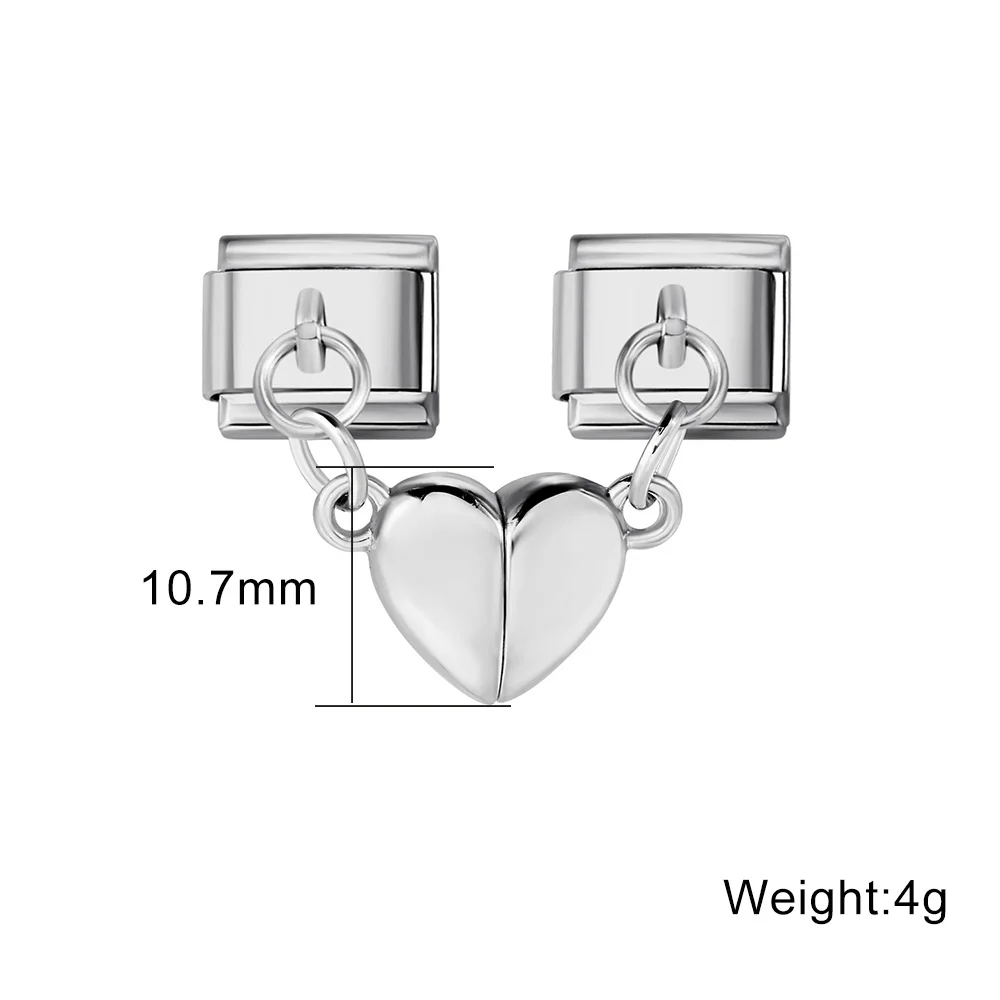 GEMOSA Magnetische Anziehung Abnehmbare Mode Herz Italienischen Charm Link Fit 9mm Edelstahl Armband DIY Herstellung Von Schmuck – Detail 2