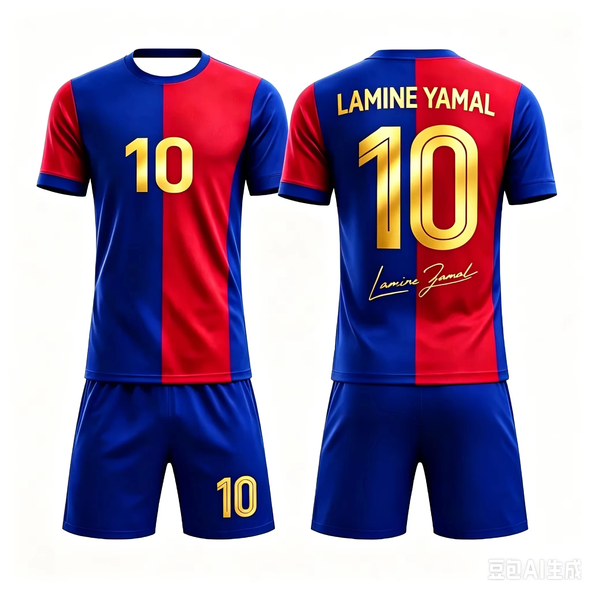 Sommer # 19 Yamal AI Personality Edition Gestreiftes Fußballtrikot-Set für Erwachsene und Kinder Modisches Freizeit-Outdoor-Sportset – Detail 9