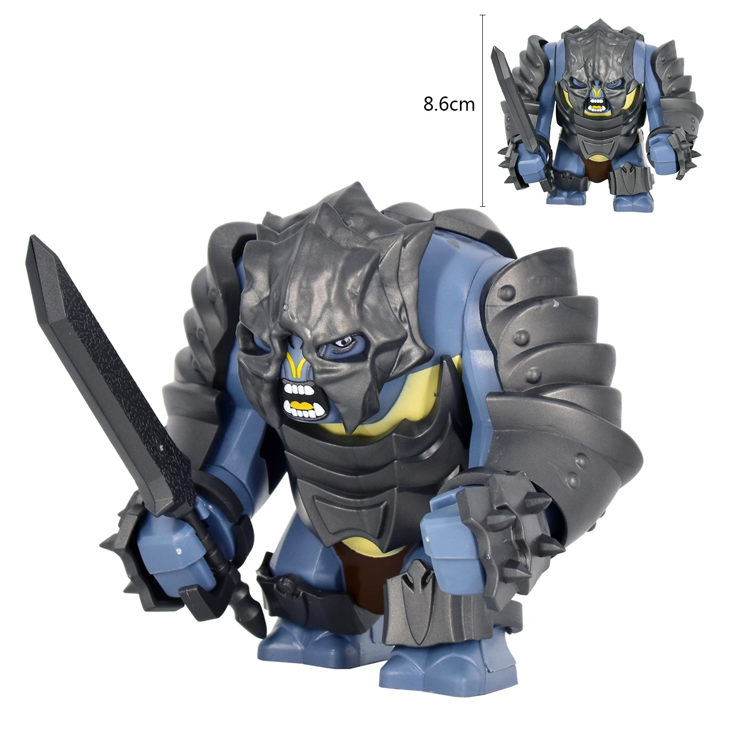 Guerreiro Orc Olog-hai do Exército Medieval LOTR, um troll em armadura, Figura Grande, Blocos de Montar, Figuras, Blocos, Brinquedos Educativos Militares