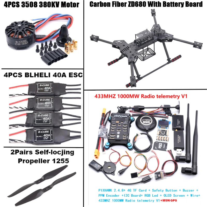 

NEW ZD680 PIXHAWK2.4.8 M9N Full Carbon Fiber Hexa-Rotor Foldable Arm Hexacopter Frame Kit forCopter with Unflodable Landing Gear