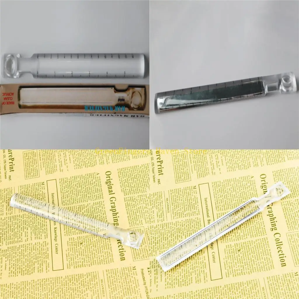 

F68D 2X Bar Acrylic Magnifier Ruler with Measuring Scale 0-14cm for Reading Small Prints & Document Measurement