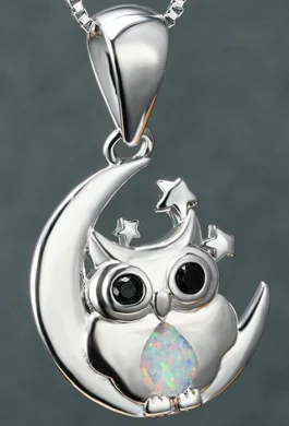 JieLing медный кулон-бабочка с родиевым покрытием, крылья синего опала с хрустальными акцентами, мерцающие ювелирные изделия, подарок для нее, кабель