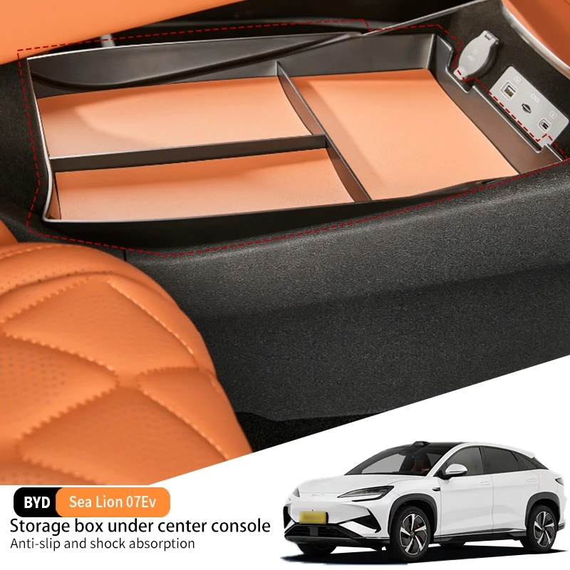 

For Byd SeaLion 07 EV Car Central Control Lower Storage Box Scratch Wear resistant Organizer Case Shock Absorption Accessories