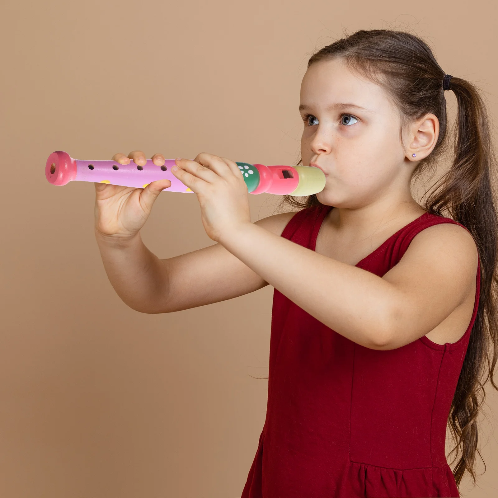

2Pcs Kids Wooden Flute Plaything 6 Hole Musical Instrument Lightweight Durable Creative Gift for Children Whistle for Kid